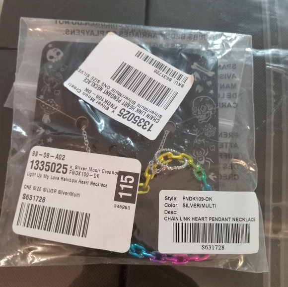 Dolls Kill Rainbow Heart Pendant Necklace (NWT) - Picture 5 of 7